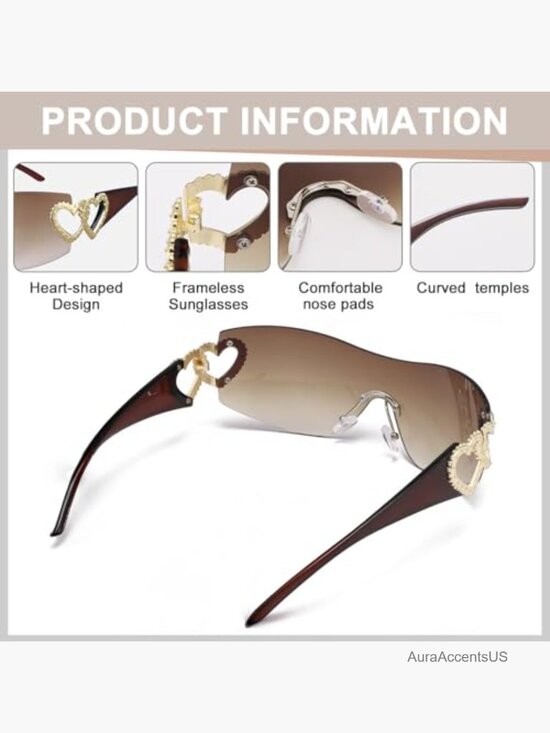6 Pairs Y2k Sunglasses Shield Wrap Around Oversized Frameless Sun Glasses